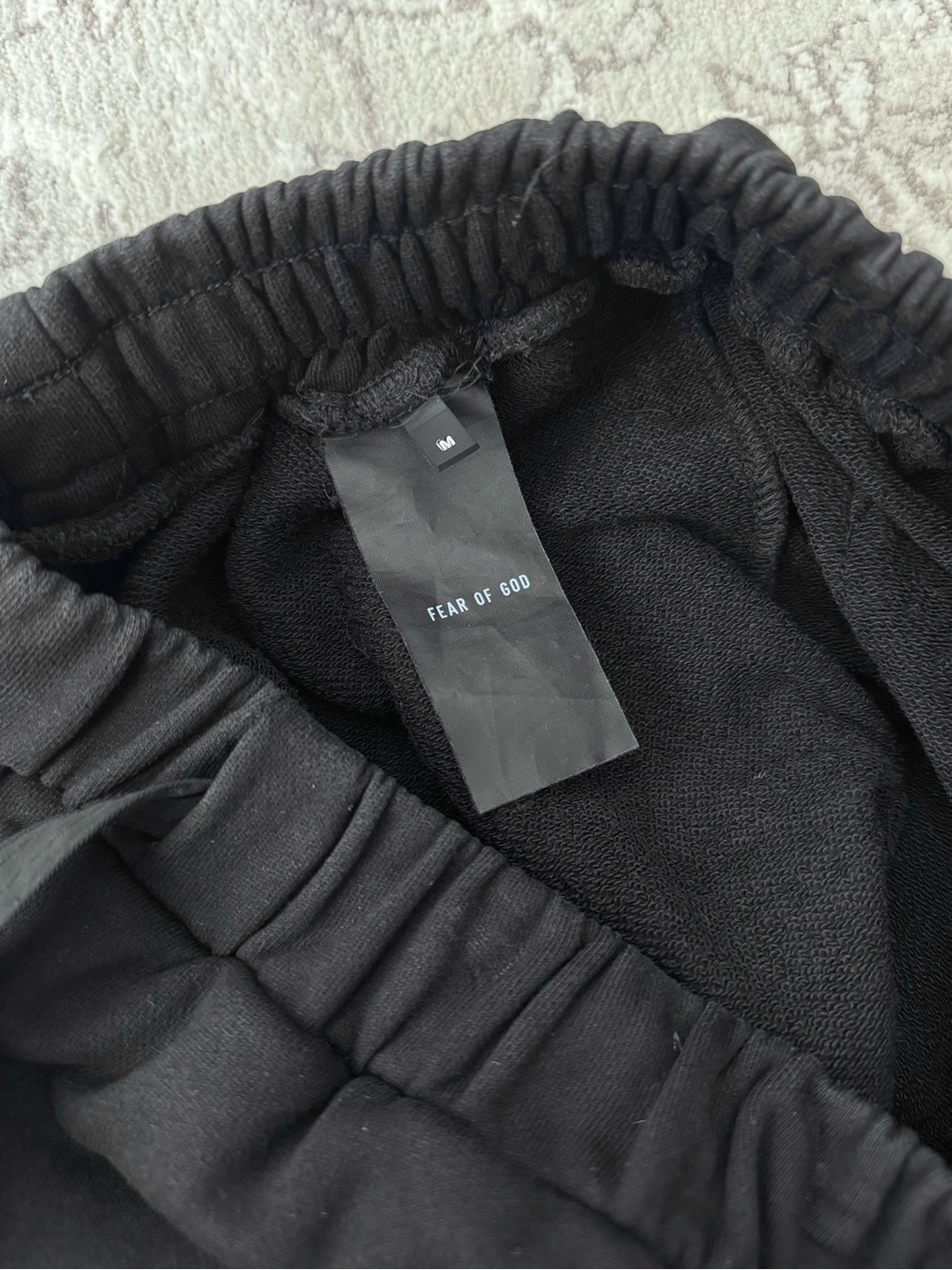 Fear of God Sixth Collection Black Drawstring 100% Cotton Jogger Pants - Size M - Picture 6 of 10